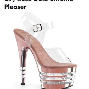 Rose gold chrome pleaser heel